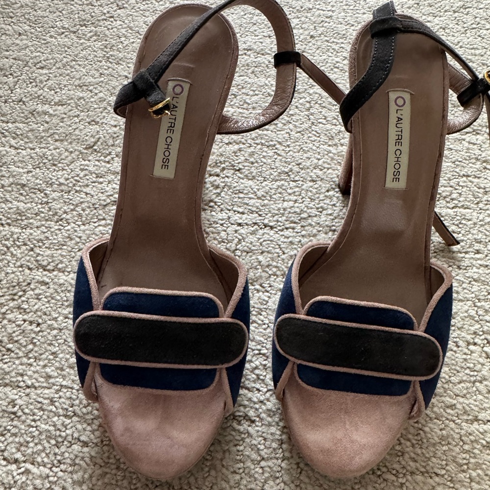 L’autre chose blue sandals with high heels